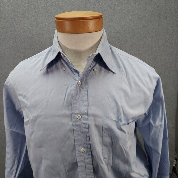 Preswick & Moore Men's Button Down Light Blue Shirt 16/34  Made in Hong Kong - Picture 2 of 12